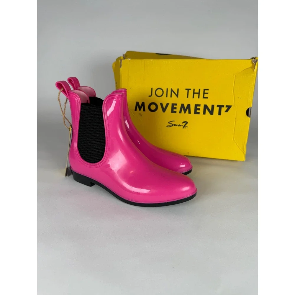 Seven7 Dover Bootie Pink Waterproof Rain Chelsea Boots Womens 9 Style 3756